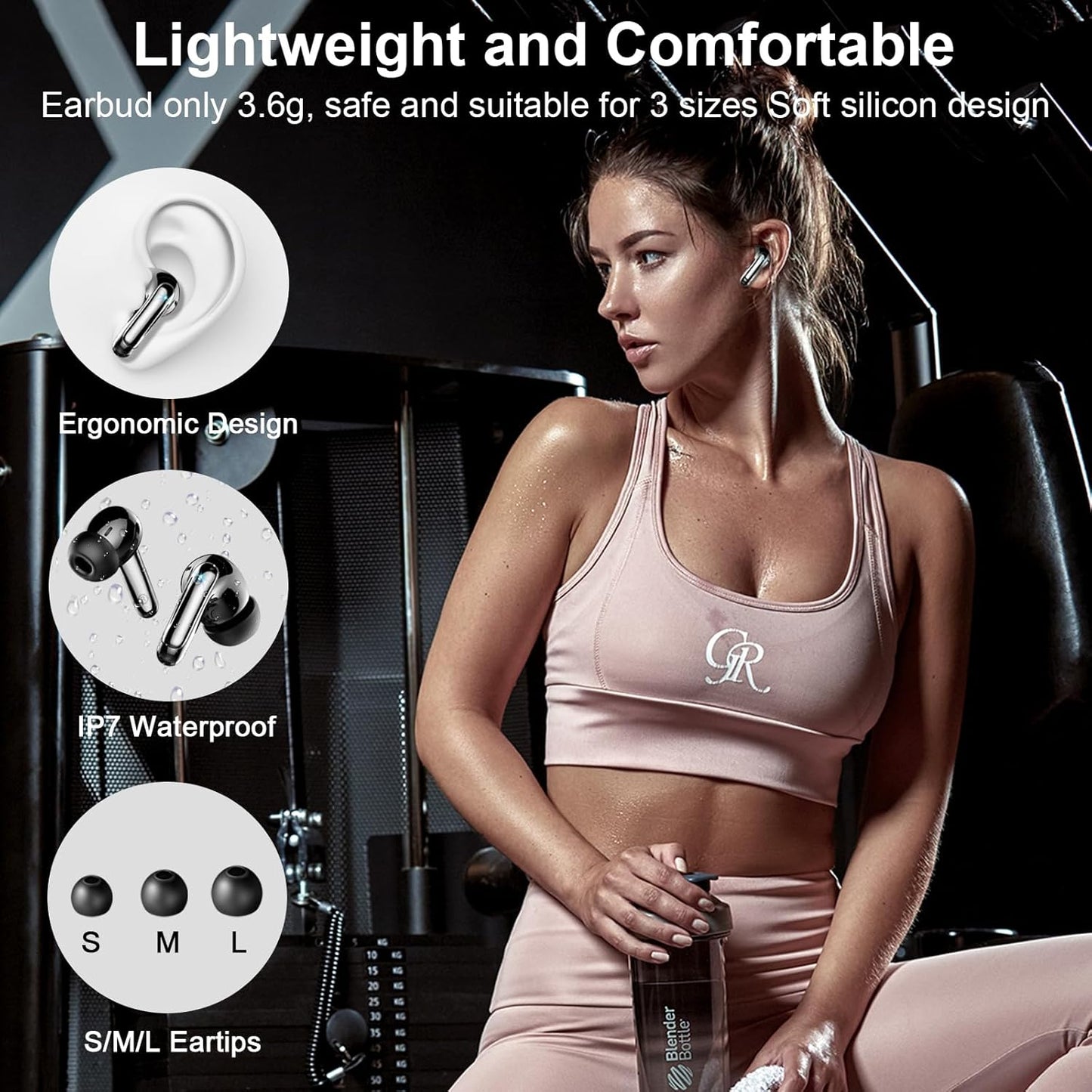 1.5 hours of fast charging, enjoy 40 hours of long listening ——PWTEK TWS Bluetooth headset, start the journey of unlimited music endurance