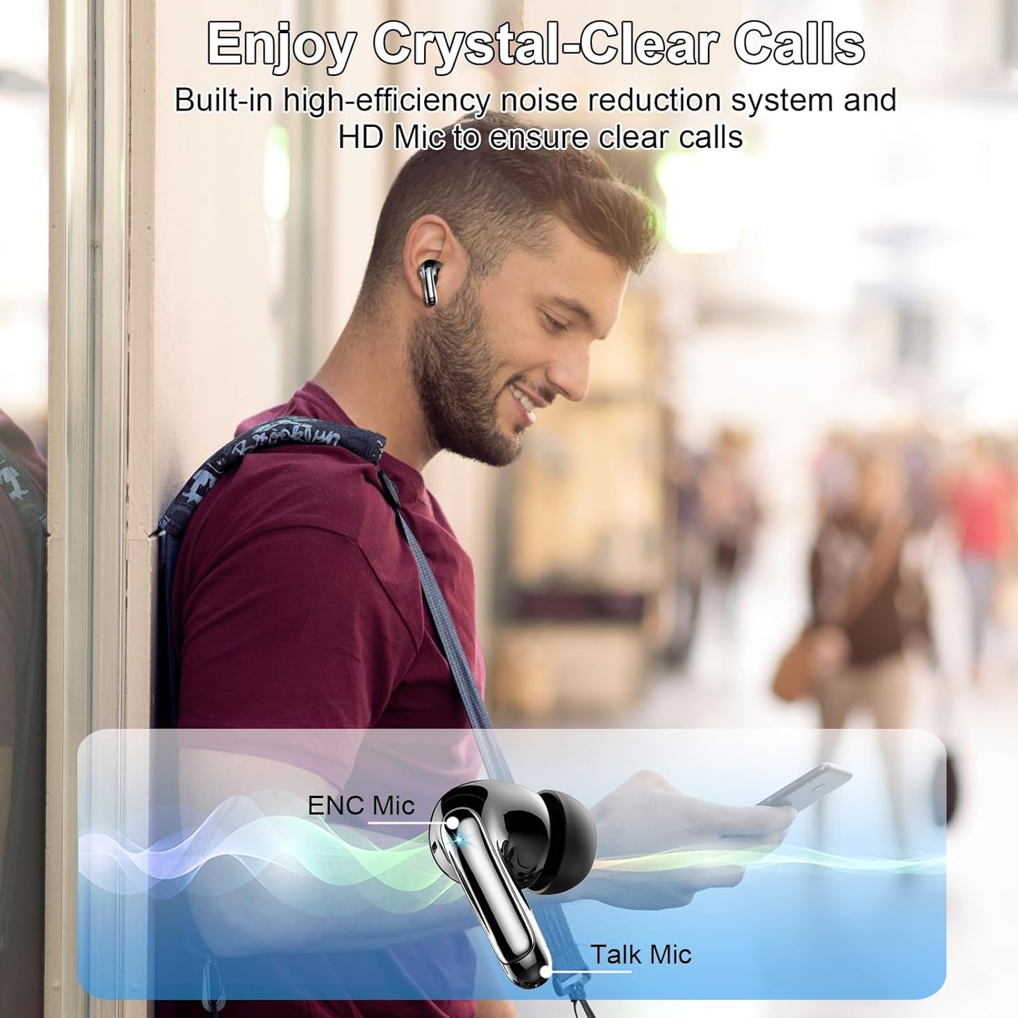 1.5 hours of fast charging, enjoy 40 hours of long listening ——PWTEK TWS Bluetooth headset, start the journey of unlimited music endurance