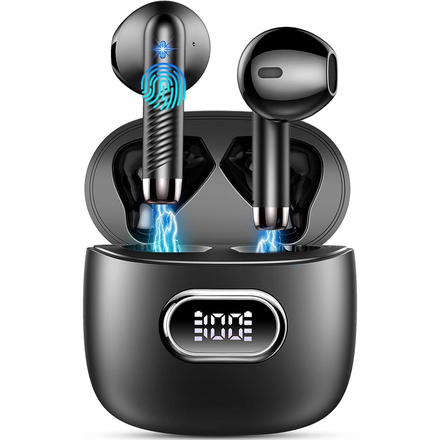 PWTEK Experience Unbounded Music | Crystal-Clear Sound · Comfortable Fit · 30-Hour Long-Lasting Battery Life Bluetooth Earbuds