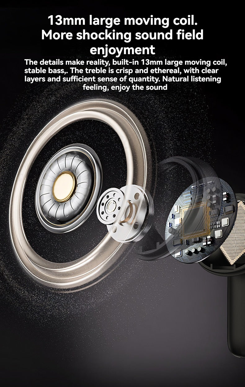 PWTEK 48-Hour Long Battery Life IPX4 Waterproof TWS Bluetooth Headphones-Perfect for All-Day Listening