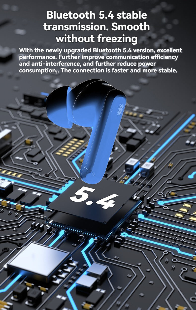 PWTEK 48-Hour Long Battery Life IPX4 Waterproof TWS Bluetooth Headphones-Perfect for All-Day Listening